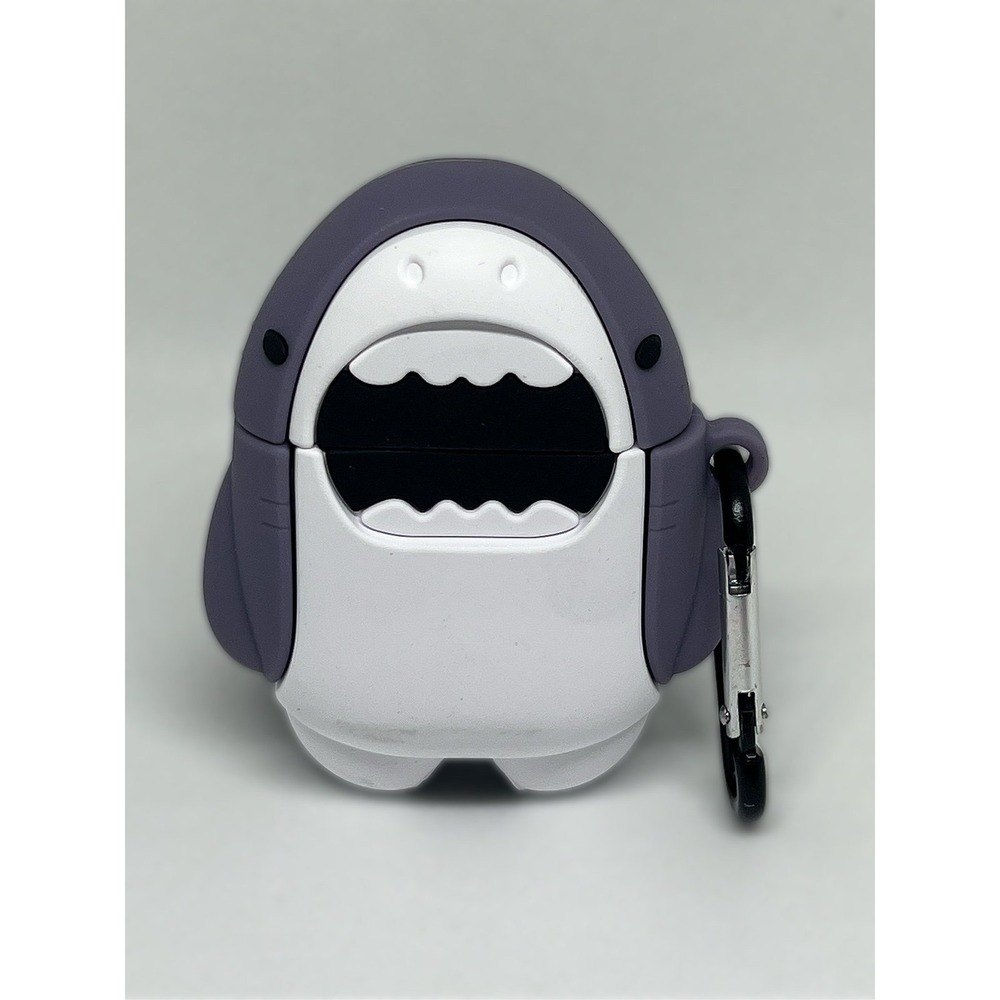 Cute Shark AirPods Gen 1/2 Case Cover‎ Protective Silicone With Carabiner